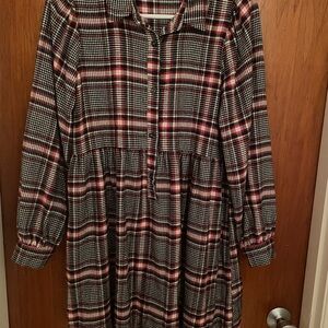 Copper Key Red and Black Plaid Dress